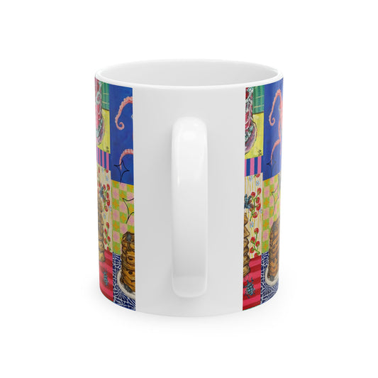 Collage Ceramic Mug, (11oz)