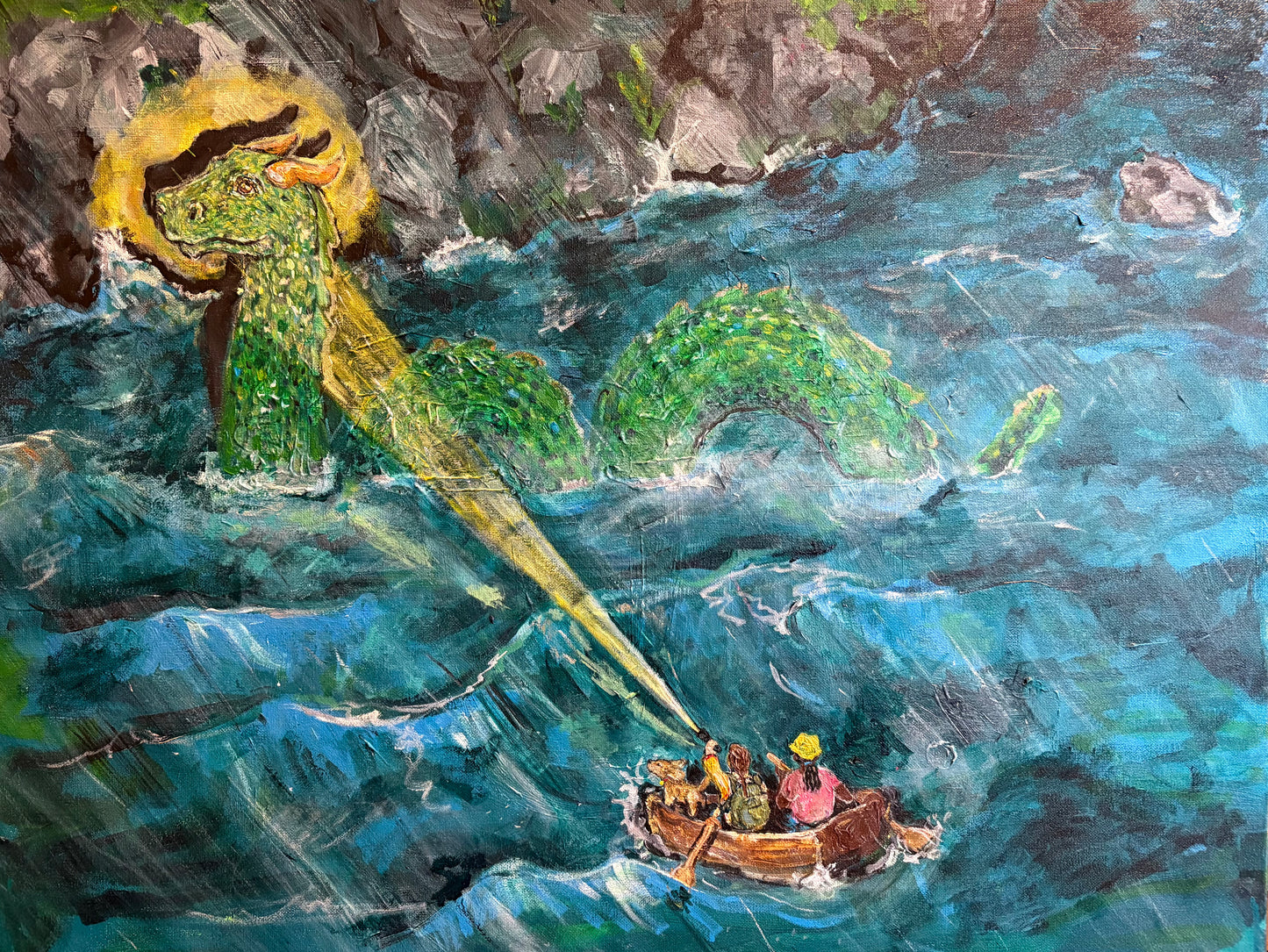 Sea-monster sighting original painting