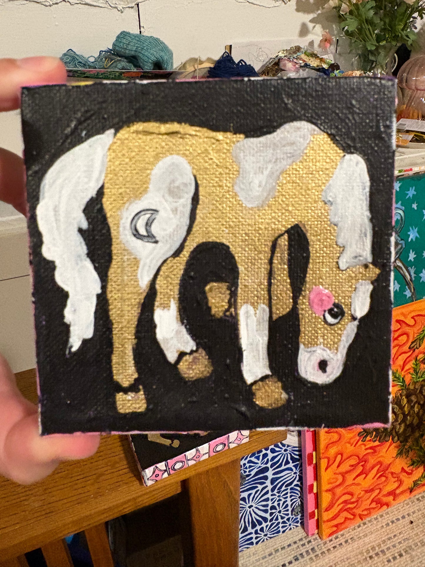 two tiny horses