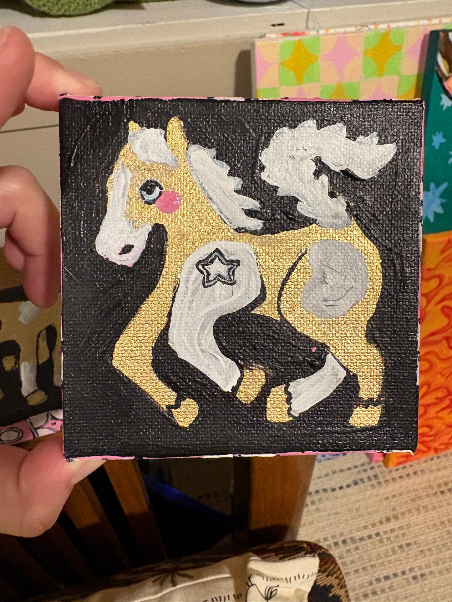 two tiny horses